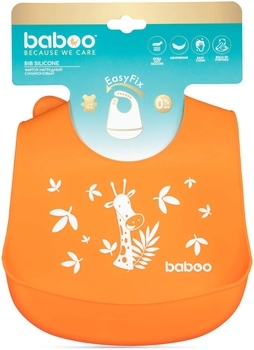 Силіконовий нагрудник Baboo, від 4 місяців, помаранчевий (90445) - Pampik - 6