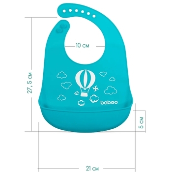 Силіконовий нагрудник Baboo, від 4 місяців, синій (90446) - Pampik - 5
