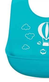 Силіконовий нагрудник Baboo, від 4 місяців, синій (90446) - Pampik - 3