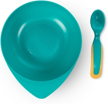 Тарілочка глибока Baboo з кришкою та ложечкою, 6+ місяців, помаранчевий (90593) - Pampik - 3