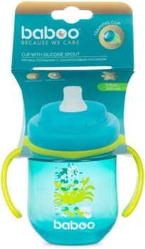 Чашка-непроливайка з силіконовим носиком Baboo, 6+ місяців, 200 мл, бірюзовий (90600) - Pampik - 4