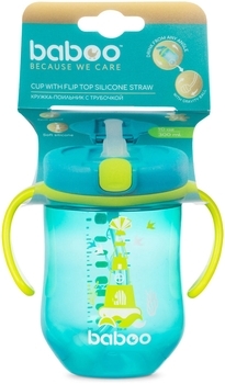 Чашка-непроливайка з трубочкою Baboo, 6+ місяців, 300 мл, бірюзовий (90602) - Pampik - 4