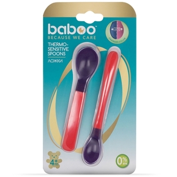 Теплочувствительные ложечки Baboo, 4+ месяцев, 2 шт., красный (90597) - Pampik - 5