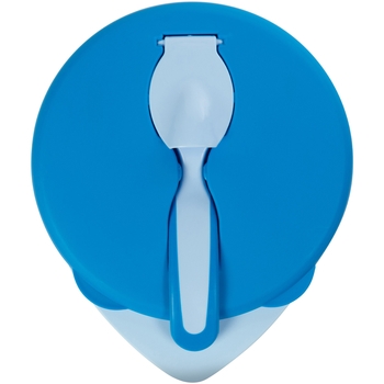 Тарелочка глубокая Baboo с крышкой и ложечкой, 6+ месяцев, синий (90594) - Pampik