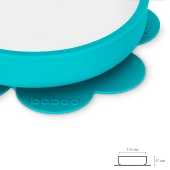 Тарелочка силиконовая Baboo, 6+ месяцев, голубой (90429) - Pampik - 4