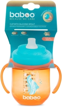 Чашка-непроливайка з силіконовим носиком Baboo, 6+ місяців, 200 мл, помаранчевий (90599) - Pampik - 4