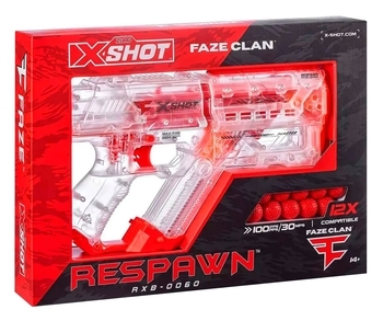 Скорострільний бластер X-Shot Chaos Faze Respawn, 12 кульок (36499) - Pampik - 2