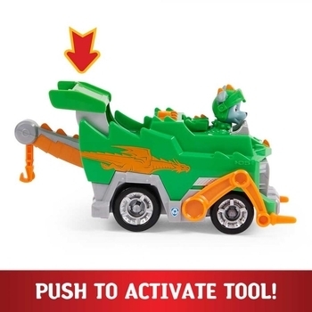 Щенячий патруль Spin Master Спасательный автомобиль де-люкс с водителем Рокки (серия Рыцари) - Pampik - 6