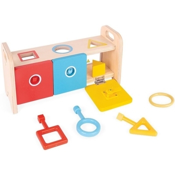 Дерев'яна іграшка-сортер Janod Montessori Learning Toys Форми.з ключами та замком (J05065) - Pampik - 5