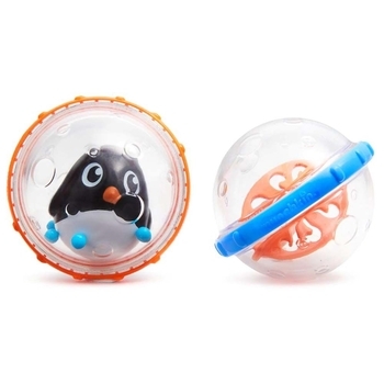 Іграшка для ванни Munchkin Плавучі бульбашки Пінгвін з помаранчевою кулею (011584.03) - Pampik