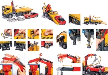 Іграшковий евакуатор Bruder MAN TGS з родстером (03750) - Pampik - 7