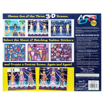 Багаторазові 3-D наклейки з окулярами Melissa&Doug Мода (MD9374) - Pampik - 2