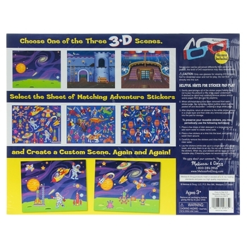 Об'ємні багаторазові 3D наклейки з окулярами Melissa&Doug Пригоди (MD9375) - Pampik - 2