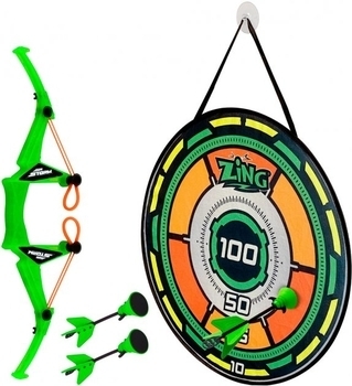 Іграшковий лук з мішенню Zing Air Storm Bullz Eye Зелений (6900006650398) (AS200G) - Pampik