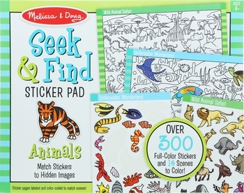 Набір наклейок Melissa&Doug Знайди та наклей наклейки Тварини (MD30152) - Pampik