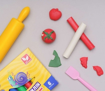 Пластилін восковий круглий Школярик, 6 кольорів (83811905-UA) - Pampik - 3