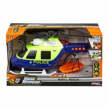 Іграшковий вертоліт Road Rippers Rush & rescue Поліція, зі світлом та звуком, синій з салатовим (20243) - Pampik - 4