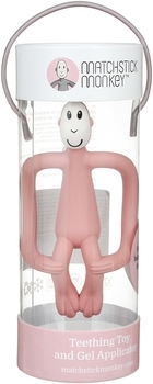 Іграшка-прорізувач Matchstick Monkey Мавпа, 10,5 см, рожевий пудровий (MM-T-010) - Pampik - 2
