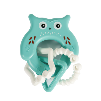 Іграшка-брязкальце Lindo Сова з кільцями, зелений (1618 зел) - Pampik