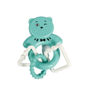 Іграшка-брязкальце Lindo Котик з кільцями, зелений (1617 зел) - Pampik