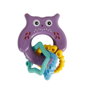 Іграшка-брязкальце Lindo Сова з кільцями, фіолетовий (1618 фіол) - Pampik