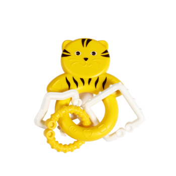 Іграшка-брязкальце Lindo Котик з кільцями, жовтий (1617 желт) - Pampik