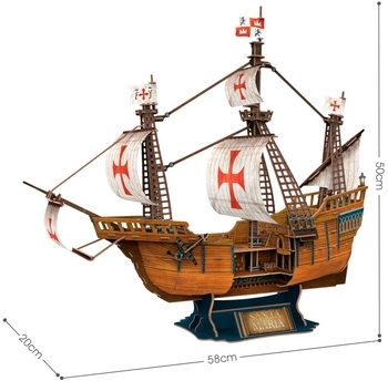 Тривимірна головоломка-конструктор CubicFun Корабель Санта-Марія (T4038h) - Pampik - 3