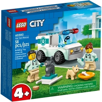 Конструктор LEGO City Фургон ветеринарної швидкої допомоги (60382) - Pampik