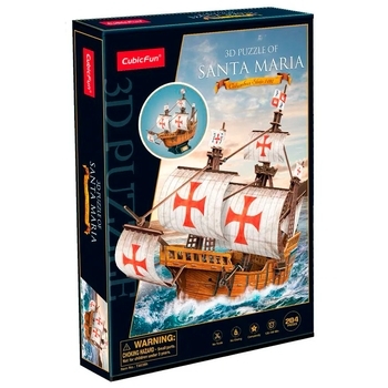 Тривимірна головоломка-конструктор CubicFun Корабель Санта-Марія (T4038h) - Pampik