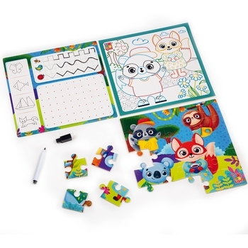 Розвиваючий набір з пазлами 4в1 Vladi Toys Звірята, укр. мова (VT2002-03) - Pampik - 2