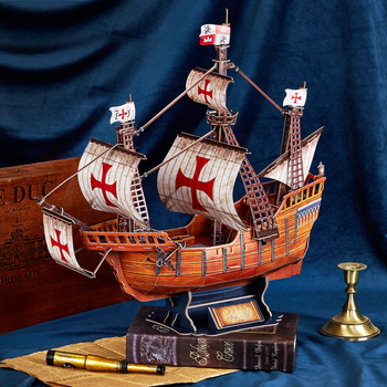 Тривимірна головоломка-конструктор CubicFun Корабель Санта-Марія (T4038h) - Pampik - 4