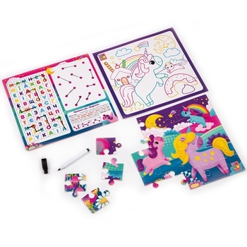 Розвиваючий набір із пазлами 4в1 Vladi Toys Єдинороги, укр. мова (VT2002-05) - Pampik - 3