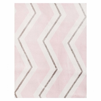 Простирадло на резинці Twins Dolce Insta Зигзаг, бязь, 120x60 см, рожевий/срібло (6060-DI-08wps) - Pampik