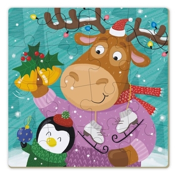 Пазл 2 в 1 DoDo Олень и пингвинчик, 16 элементов (300353) - Pampik - 4