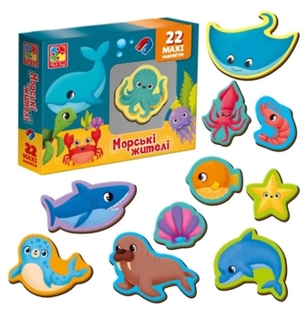 Набір магнітів Vladi Toys Морські мешканці, 22 шт. (VT3106-27) - Pampik - 2