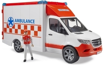 Набор Bruder Скорая помощь Mercedes Sprinter c фигуркой водителя, свет и звук (02676) - Pampik - 5