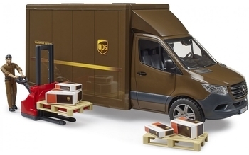 Набор Bruder Фургон Mercedes Sprinter почтовой службы UPS з водителем и аксессуарами (02678) - Pampik - 3