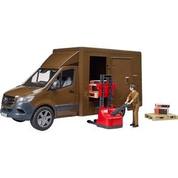 Набор Bruder Фургон Mercedes Sprinter почтовой службы UPS з водителем и аксессуарами (02678) - Pampik