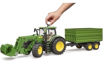 Игрушка Bruder трактор John Deere 7R 350 с погрузчиком и прицепом (03155) - Pampik - 2