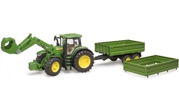 Игрушка Bruder трактор John Deere 7R 350 с погрузчиком и прицепом (03155) - Pampik - 8
