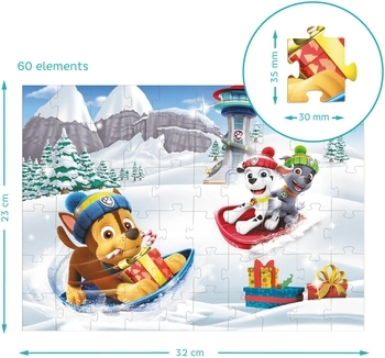 Пазл DoDo Paw Patrol Christmas Зимние развлечения, 60 элементов (200419) - Pampik - 5