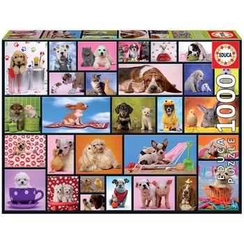 Пазл Educa Коллаж з тваринами, 1000 елементів (15518) - Pampik