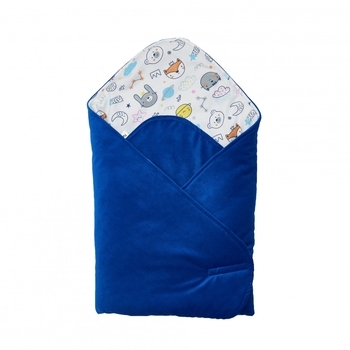 Конверт-плед Twins Velvet Print, 80x80 см, синій (9016-TVP-09) - Pampik