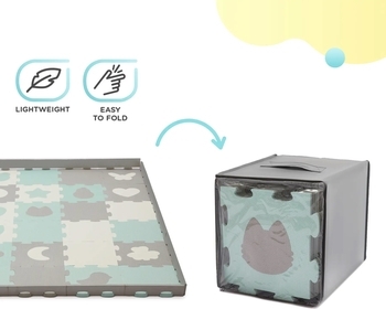 Килимок-пазл Kinderkraft Luno Shapes Mint, 30 елементів (KPLUSH00MIN0000) - Pampik - 7