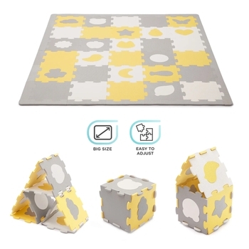 Килимок-пазл Kinderkraft Luno Shapes Yellow, 30 елементів (KPLUSH00YEL0000) - Pampik - 8