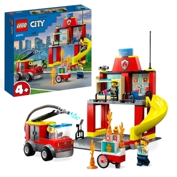 Конструктор LEGO City Пожежне депо та пожежна машина 153 деталі (60375) - Pampik - 2