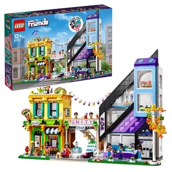 Конструктор LEGO Friends Квіткові та дизайнерські магазини в центрі міста 2010 деталей (41732) - Pampik - 2