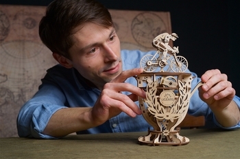 Механічний 3D-пазл Ukrainian Gears Автоматон Велосипедист, 189 ел. (70148) - Pampik - 10