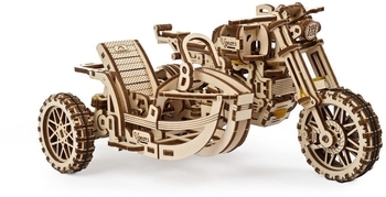 Механічний 3D-пазл Ukrainian Gears Мотоцикл Scrambler UGR-10 з коляскою, 380 ел. (70137) - Pampik - 7