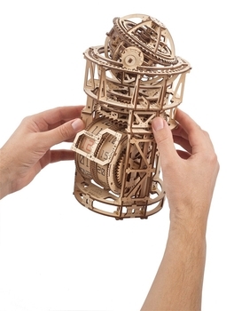 Механічний 3D-пазл Ukrainian Gears Астроном. Настільний годинник з турбійоном, 338 ел. (70162) - Pampik - 8